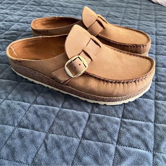 Birkenstock Buckley Clog Shoes Women’s Size 8 Cognac Brown Oiled Leather Tan - Picture 1 of 12